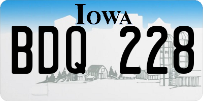 IA license plate BDQ228