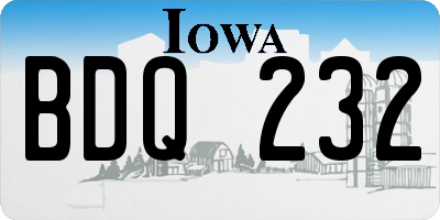 IA license plate BDQ232