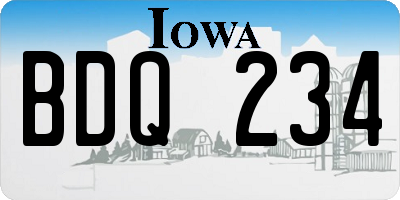 IA license plate BDQ234
