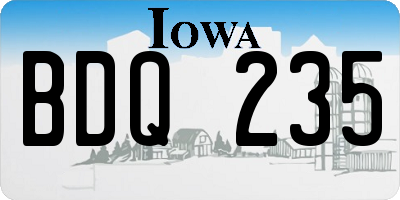 IA license plate BDQ235