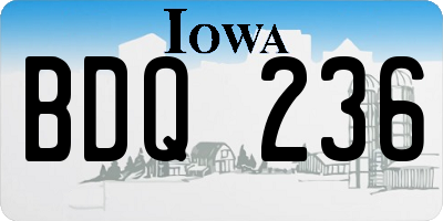 IA license plate BDQ236