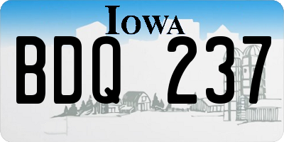 IA license plate BDQ237