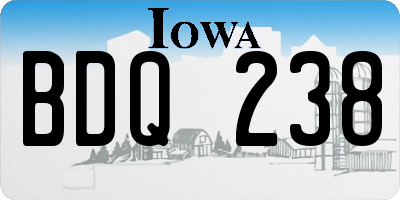 IA license plate BDQ238