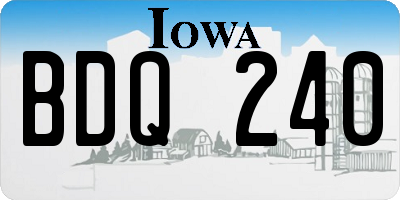IA license plate BDQ240