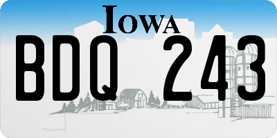 IA license plate BDQ243