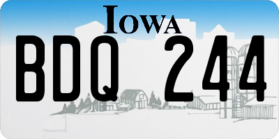 IA license plate BDQ244
