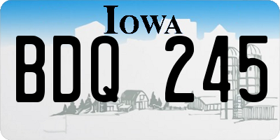 IA license plate BDQ245