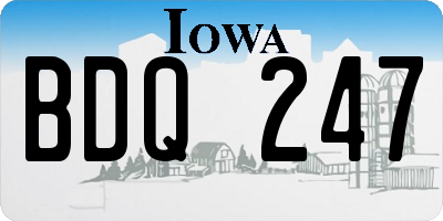 IA license plate BDQ247