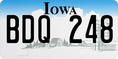 IA license plate BDQ248
