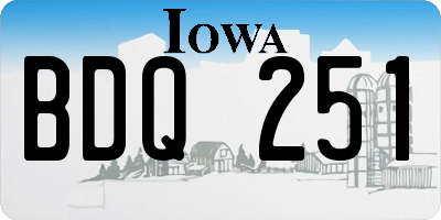 IA license plate BDQ251