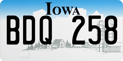 IA license plate BDQ258