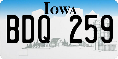 IA license plate BDQ259