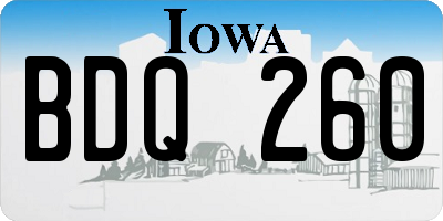 IA license plate BDQ260