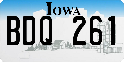 IA license plate BDQ261