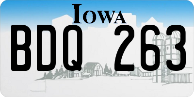IA license plate BDQ263