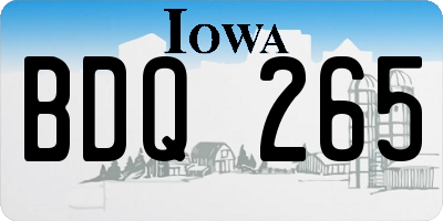IA license plate BDQ265
