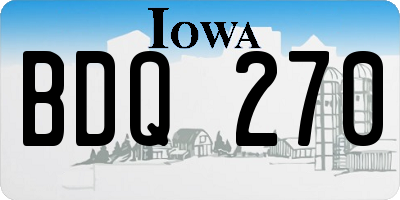 IA license plate BDQ270