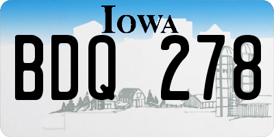IA license plate BDQ278