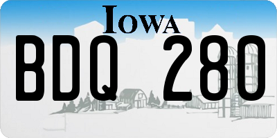 IA license plate BDQ280