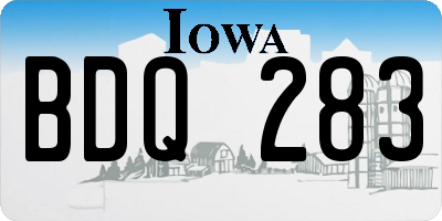 IA license plate BDQ283