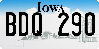 IA license plate BDQ290