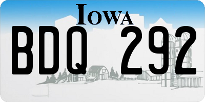 IA license plate BDQ292