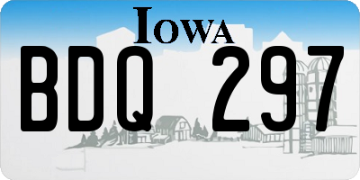 IA license plate BDQ297