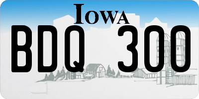 IA license plate BDQ300