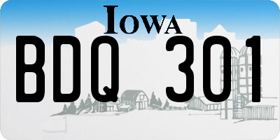 IA license plate BDQ301