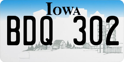 IA license plate BDQ302