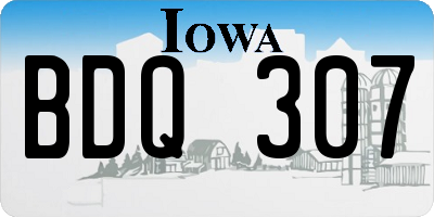 IA license plate BDQ307