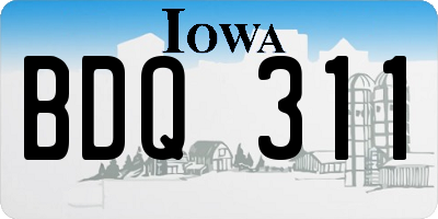 IA license plate BDQ311