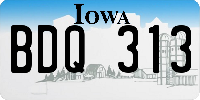 IA license plate BDQ313
