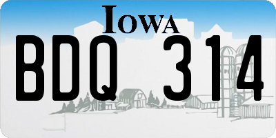 IA license plate BDQ314