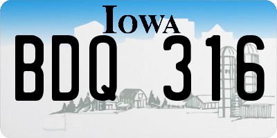 IA license plate BDQ316