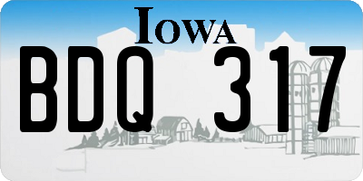 IA license plate BDQ317