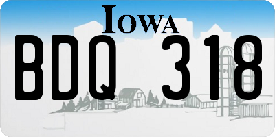 IA license plate BDQ318
