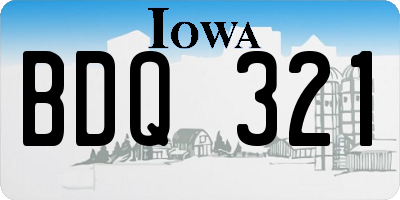 IA license plate BDQ321