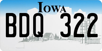 IA license plate BDQ322