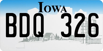 IA license plate BDQ326