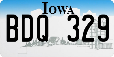IA license plate BDQ329