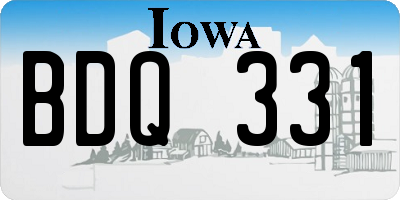IA license plate BDQ331
