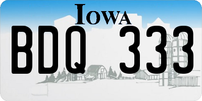 IA license plate BDQ333