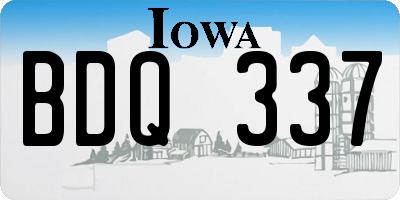 IA license plate BDQ337