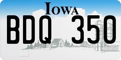 IA license plate BDQ350