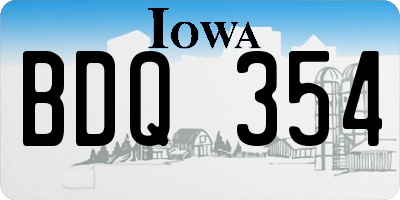 IA license plate BDQ354