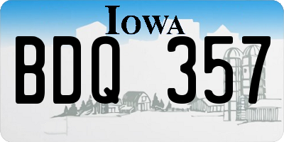 IA license plate BDQ357