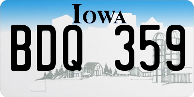 IA license plate BDQ359