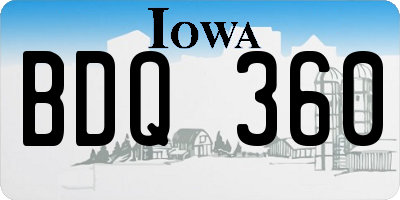 IA license plate BDQ360