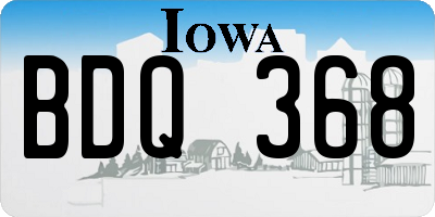 IA license plate BDQ368